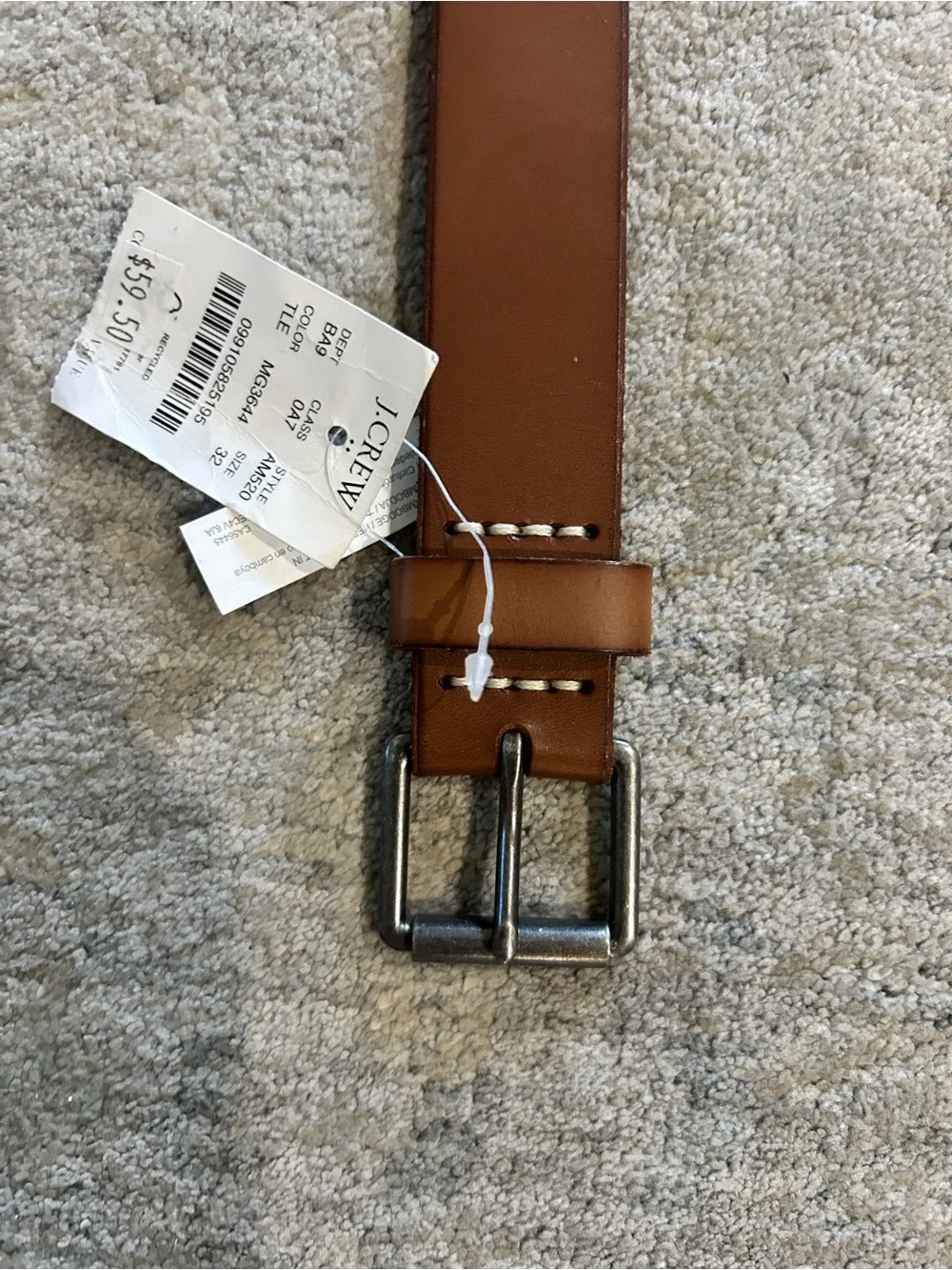 J. Crew Men’s Tan Leather Dress Belt